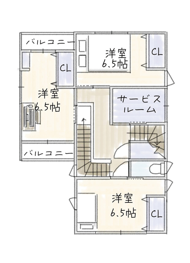 サブライムホーム（SUBLIME HOME） 【本体価格2287万円/間取図あり】都会的で洗練された高級感をまとう、アーバンラグジュアリーな邸宅の間取り図（3SLDK＋小屋裏）2階