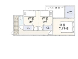 サブライムホーム（SUBLIME HOME） 【間取り図あり】毎日がバカンス気分。遊び心満載のカリフォルニアスタイルの家の間取り図（2SLDK）2階