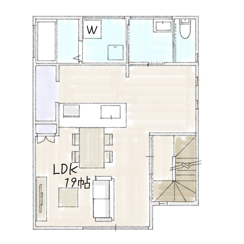 サブライムホーム（SUBLIME HOME） 【本体価格2998万円/間取図あり】落ち着く空間で癒しを提供するプライベートサロン。美容室兼住宅の間取り図（店舗＋3LDK）2階