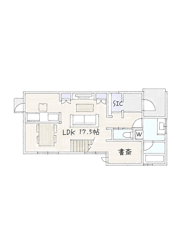 サブライムホーム（SUBLIME HOME） 【本体価格1998万円/間取図あり】京都の風情に溶け込む佇まい。上質さをまとう和モダンな家の間取り図（2LDK＋書斎）1階
