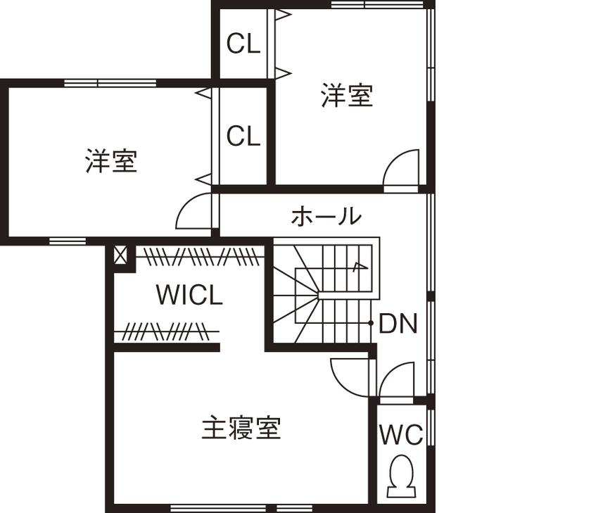 アーキテックプランニング 【2026万円/間取図有/4LDK】 テラスを囲む明るい開放感　ぐるりと回る回遊式で機能的の間取り図（4LDK）２階