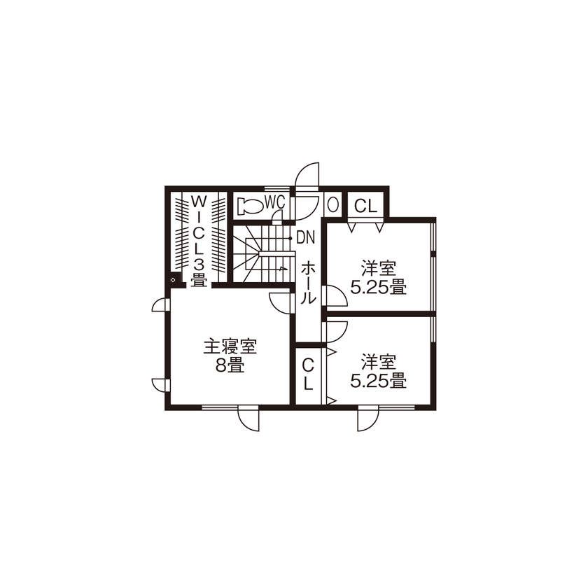 アーキテックプランニング 【1500万円～2000万円/間取図有/4LDK/35.5坪】20代で建てた家、ペットと暮らす家、収納豊富、全室床暖房の間取り図（4LDK）２階
