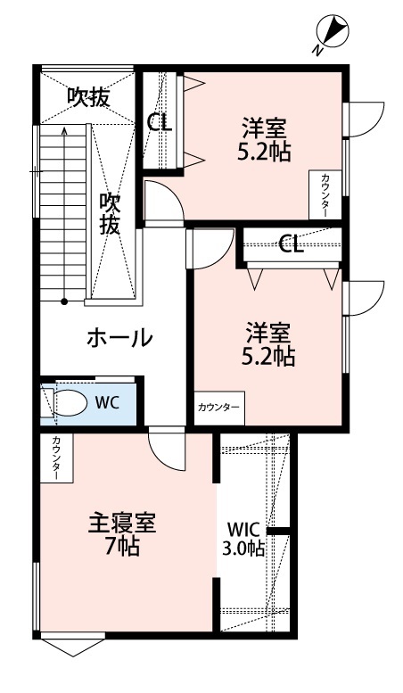 アーキテックプランニング 【2000～2499万円/間取図有/4LDK/リビングシアター】非日常を日常で楽しみインドアライフを満喫の間取り図（4LDK）2階