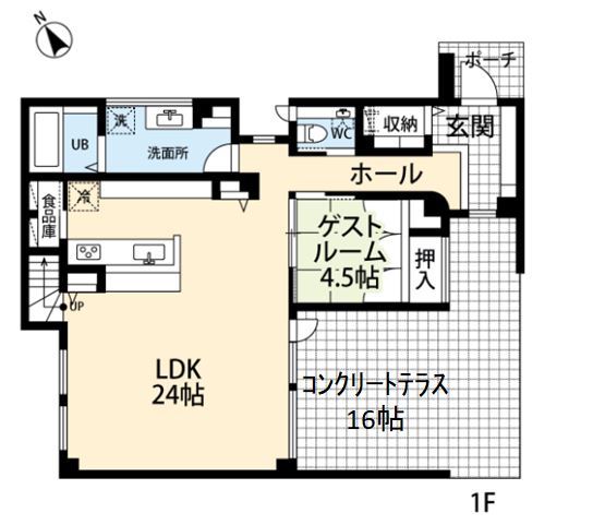 アーキテックプランニング 【2500～2999万円/間取図有/4LDK】天井高3ｍのリビング。快適なカーライフを叶えるカーポートのある住まいの間取り図（4LDK）1階