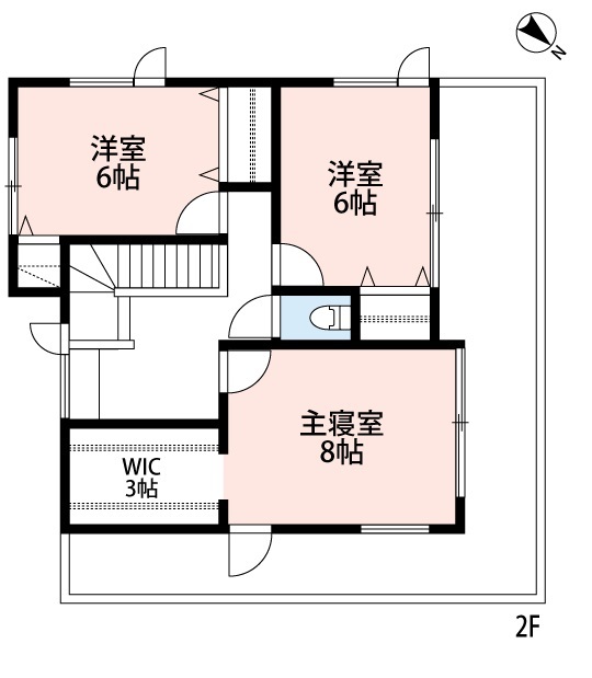 アーキテックプランニング 【2000～2499万円/間取図有/4LDK】人気のアール壁や小上がりゲストルーム、家族の絆深まる住まいの間取り図（4LDK）２階