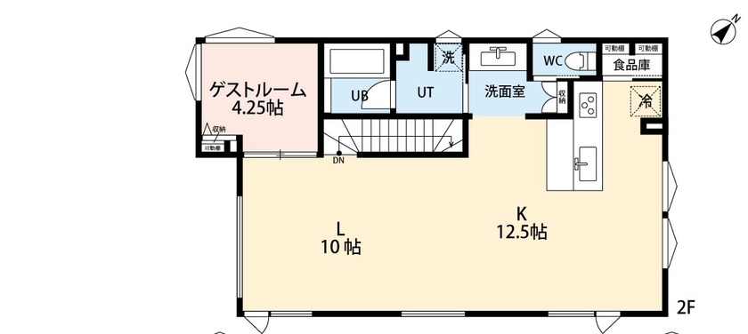 アーキテックプランニング 【2500～2999万円/間取図有/4LDK】ビーチリゾート風の注文住宅が完成、ご夫婦のこだわりが詰まった住まいの間取り図（4LDK）２階