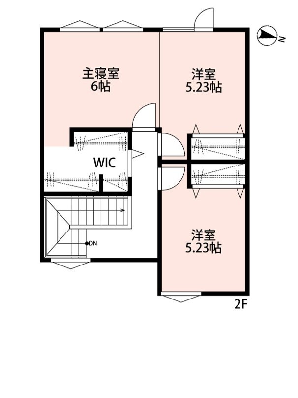 アーキテックプランニング グレートーンでまとめられた質感の美しさが際立つ住まいの間取り図（3LDK）2階