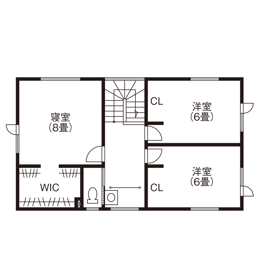 榎本建設 【2000万円台後半｜間取り図有】室内をぐるりと一周できる回遊動線。収納力もたっぷりな家の間取り図（4LDK）2階