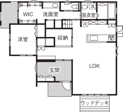オネスティーハウス　石田屋 【収納充実/スキップフロア/間取図有】未来の暮らしを見据えて。大収納×家事ラク動線が光る「大満足の家」の間取り図（5K以上）1階
