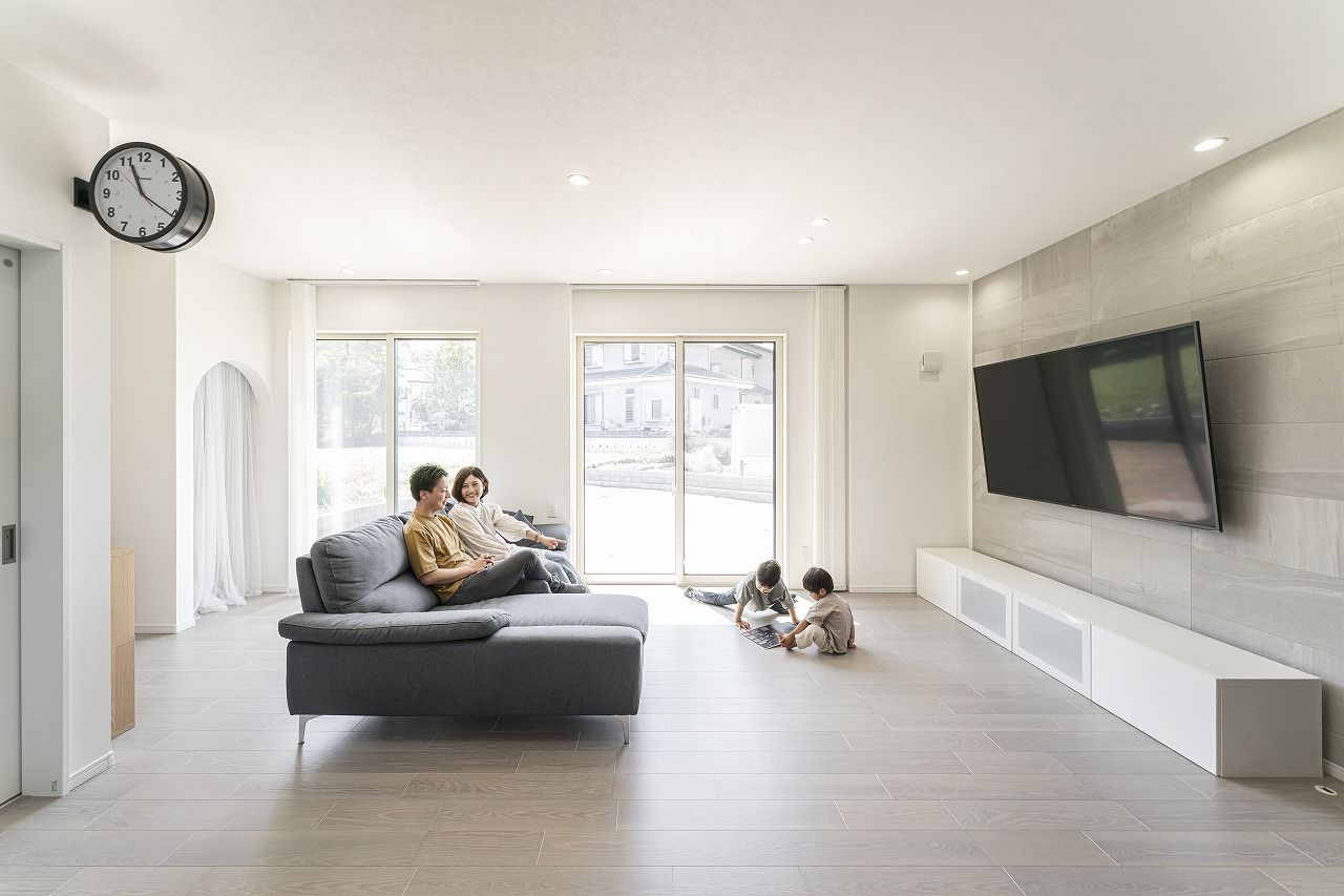 オネスティーハウス　石田屋 【大空間/リビング階段/35坪】テクノストラクチャーで叶える開放感。天井が高く、間仕切りの少ない住空間　の建築実例画像5