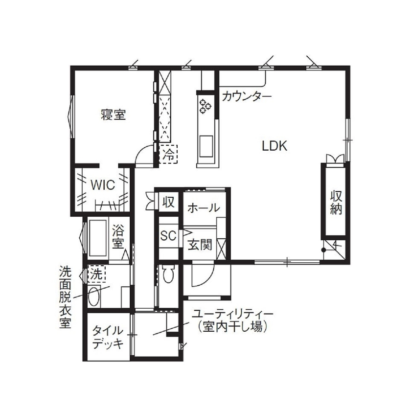 オネスティーハウス　石田屋 【吹抜け/間取図有】ピアノを置いても安心。防音性も高い大空間で奏でる、開放感のある暮らしの間取り図（3LDK）1階