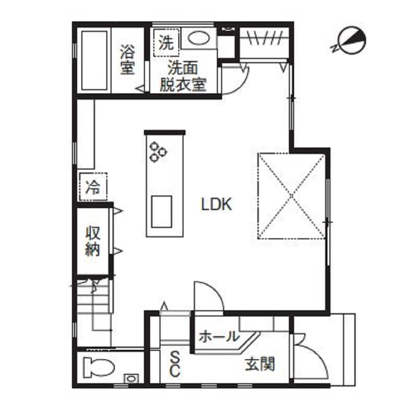 オネスティーハウス　石田屋 【吹抜け/間取図有】好みのデザインと住み心地◎大満足の家づくり！の間取り図（3LDK）1階