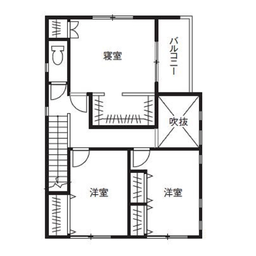 オネスティーハウス　石田屋 【吹抜け/間取図有】好みのデザインと住み心地◎大満足の家づくり！の間取り図（3LDK）2階