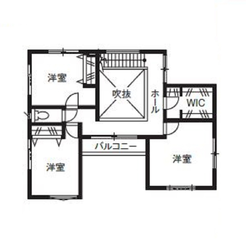 オネスティーハウス　石田屋 【ペット/デザイン/間取図有】趣味も愛犬との暮らしも満喫！防音性が高く高断熱！の間取り図（3LDK+防音室）2階