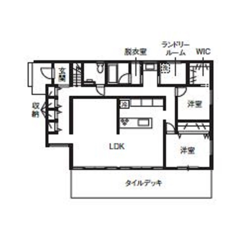 オネスティーハウス　石田屋 【平屋スタイル/建替/間取図有】こだわりの間取りと構造の強さ。電気を自給自足する平屋風の家の間取り図（3LDK）1階
