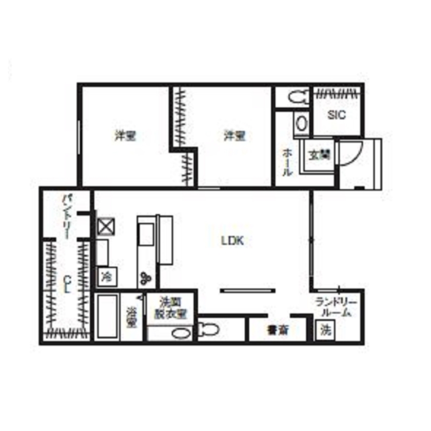 オネスティーハウス　石田屋 【平屋/太陽光蓄電池付/間取図有】ドッグラン＆高断熱の居心地人もワンちゃんも快適な平屋の間取り図（2LDK）1階
