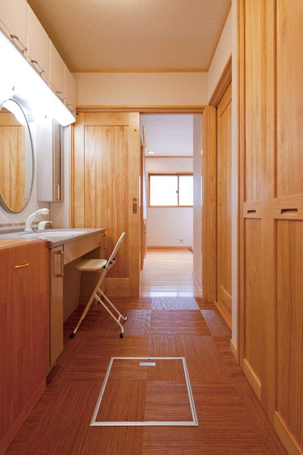 福永工務店　一級建築士事務所 【大阪市/ビルドインガレージ/RCと木造の混構造】紀州産檜、杉、松をふんだんに使用した上質な狭小住宅の建築実例画像9