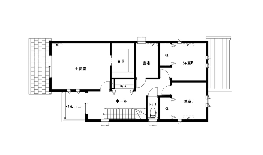 内藤建設 NAITO HOME 【3000万円台/4LDK】アイスブルーの玄関ドアが可愛い"cafe　like"な家の間取り図（4LDK）2階