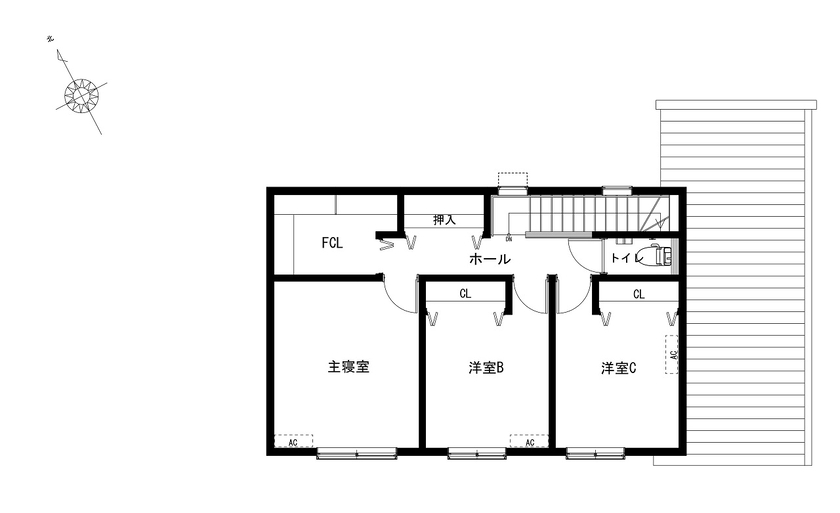 内藤建設 NAITO HOME 【2000万円台×4LDK】すべての水回りを回遊できる、家事ラク動線で毎日にゆとりをの間取り図（4LDK）2階