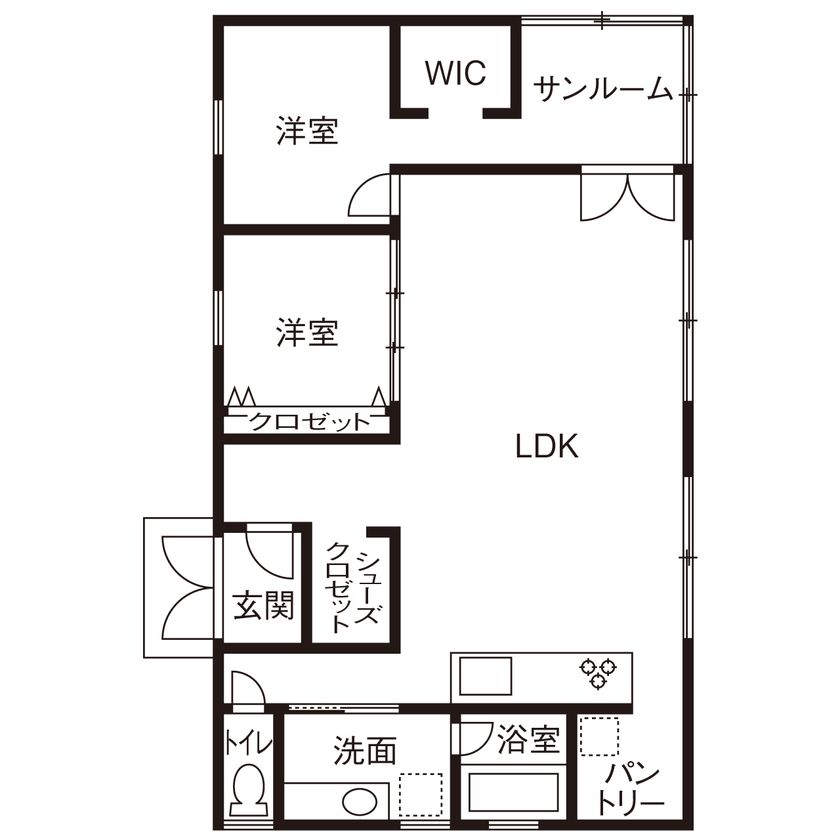 カタチハウス 【猫と暮らす・間取り有】造作でディテールまで美しさにこだわった平屋の家の間取り図（3LDK）1階
