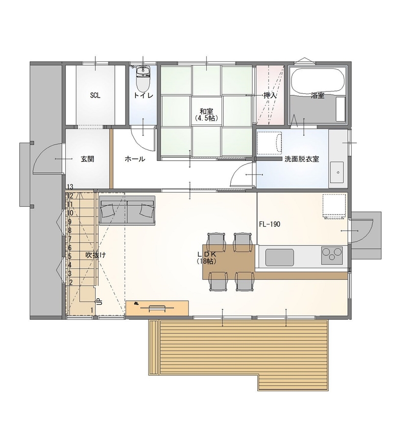前昌建設 【間取り有】味わい深いカッコよさ。外壁はメンテナンス性にも優れたガルバリウム鋼板の間取り図（4LDK）１階