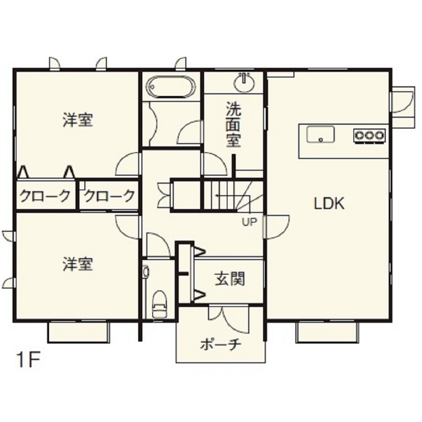 住友不動産ハウジング 【二世帯住宅／和モダン／約46坪】将来の二世帯住宅を考慮した住まい。手作りの外構で愛着もさらにアップの間取り図（4LLDDKK＋小屋裏収納）1階