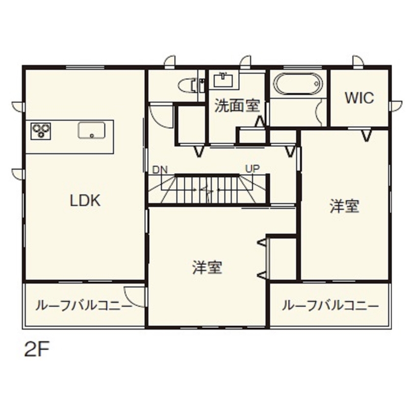 住友不動産ハウジング 【二世帯住宅／和モダン／約46坪】将来の二世帯住宅を考慮した住まい。手作りの外構で愛着もさらにアップの間取り図（4LLDDKK＋小屋裏収納）2階