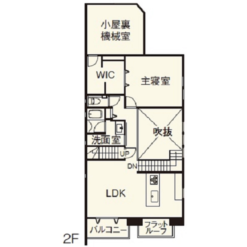 住友不動産ハウジング 【二世帯住宅／吹き抜け／約75坪】自由設計で叶えた、二世帯が心地よい距離感で暮らすおしゃれな住まいの間取り図（6LLDDKK＋小屋裏）2階
