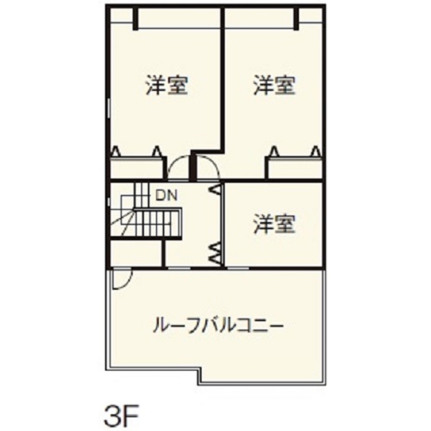 住友不動産ハウジング 【二世帯住宅／吹き抜け／約75坪】自由設計で叶えた、二世帯が心地よい距離感で暮らすおしゃれな住まいの間取り図（6LLDDKK＋小屋裏）3階