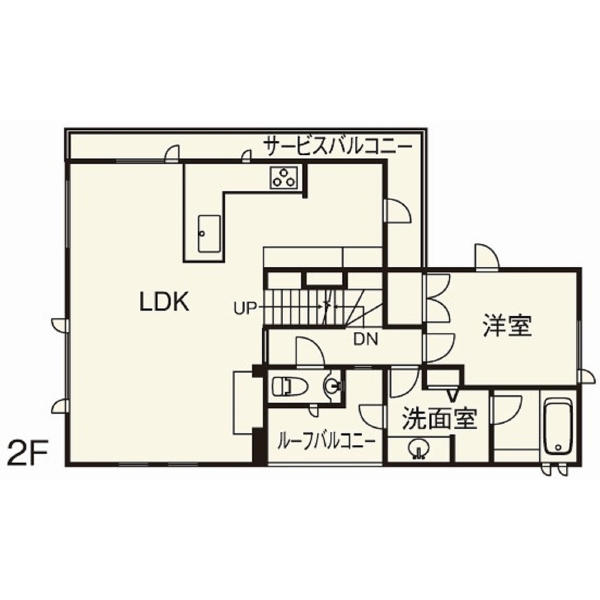 住友不動産ハウジング 【おしゃれ／約59坪】リビングに自然と家族が集う、間取りや素材など細部までこだわり抜いた家づくりの間取り図（3LDK＋事務所・教室）2階