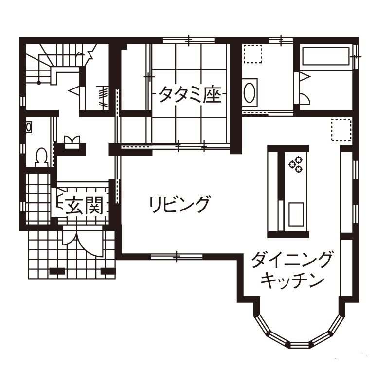 セキスイハイム 共働き家族が憩う、心地いい空間。回遊動線と計画収納で家事をラクにの間取り図null1階