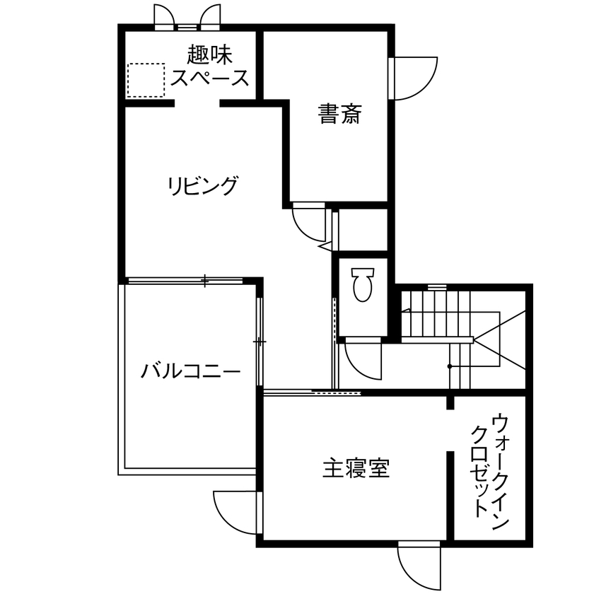 セキスイハイム 【29.6坪/夫婦】ライフスタイルの変化も見据え、自由度の高い間取りで叶えた暮らしを楽しむ住まいの間取り図（3LDK）２階