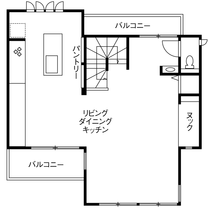 セキスイハイム 【３階建/夫婦】ぬくもりあるくつろぎ空間と快適な広々ワークスペースを兼ね備えた都市型の住まいの間取り図（4LDK）２階