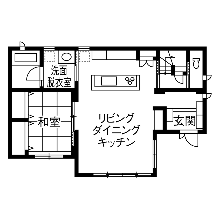 セキスイハイム 【38.8坪/夫婦＋子ども1人】大きな吹き抜けのある開放空間で広々と暮らす、家族もペットも心地よい住まいの間取り図（4LDK）１階