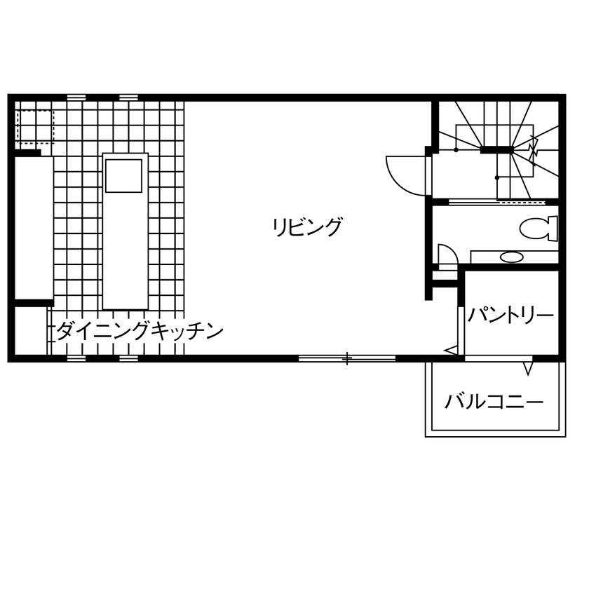 セキスイハイム 【39.6坪/夫婦＋子ども1人】みんなで囲むダイニングキッチンがこの家の主役。くつろぎとおもてなしの住まいの間取り図（3LDK）２階