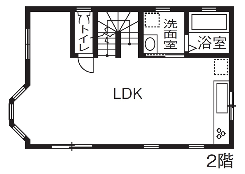 ロビンスジャパン 【2000万円台/間取図】海外ドラマに出てくるような優美な3階建ての輸入住宅の間取り図null２階