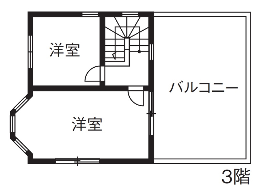 ロビンスジャパン 【2000万円台/間取図】海外ドラマに出てくるような優美な3階建ての輸入住宅の間取り図null３階