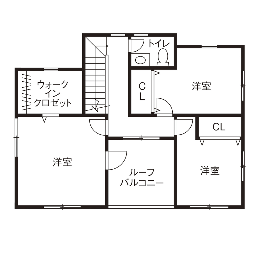 ロビンスジャパン 【1000万円台/33坪/間取り/輸入住宅×シンプルインテリア】20代で建てたアメリカン＆カジュアルハウスの間取り図（4LDK）2階