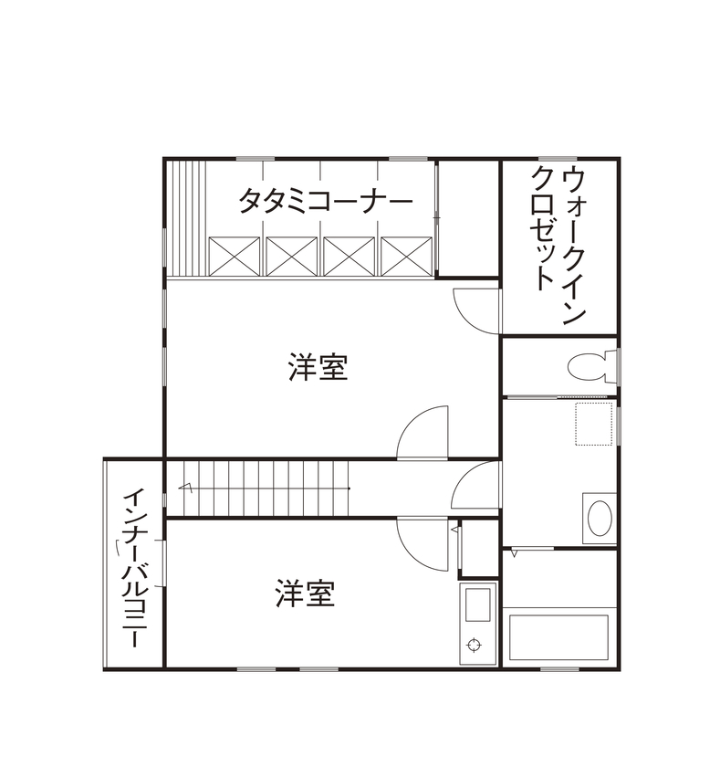 ロビンスジャパン 【1000万円台/間取図/店舗併用】カフェ兼住宅の夢叶う優美な外観の間取り図null２階