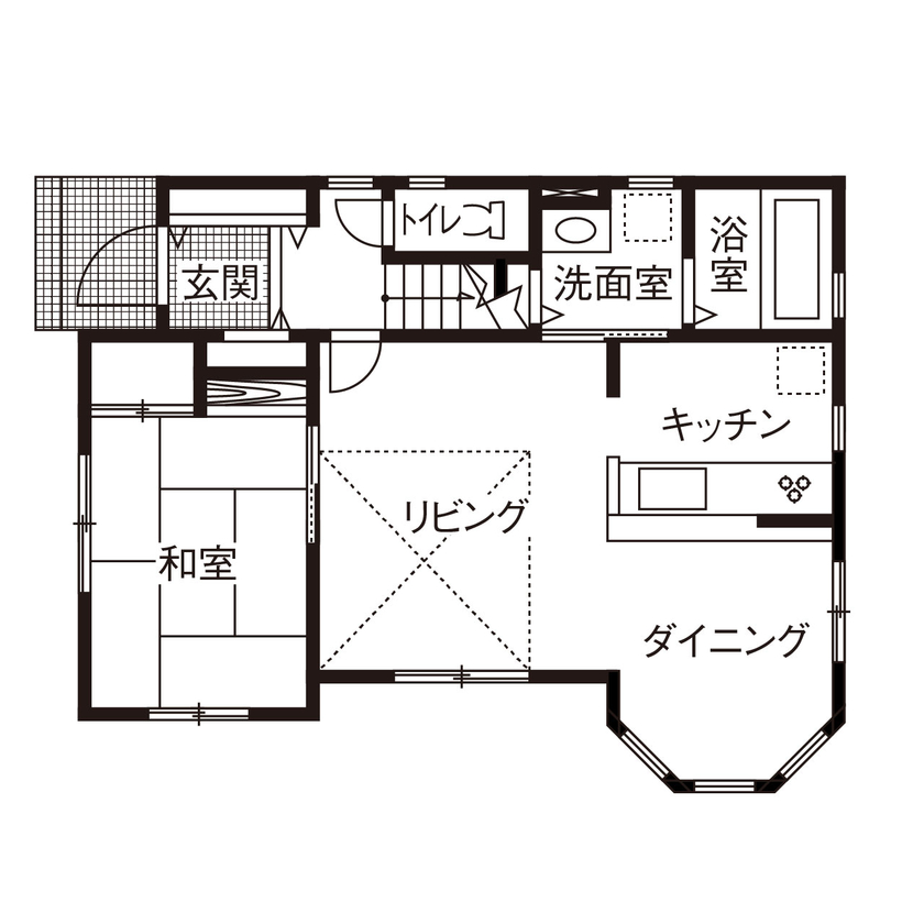 ロビンスジャパン 【1626万円/32.7坪/レンガ/間取り図公開】静かに深まる風合いと美観、重厚感が魅力のレンガの洋館の間取り図（3LDK）1階