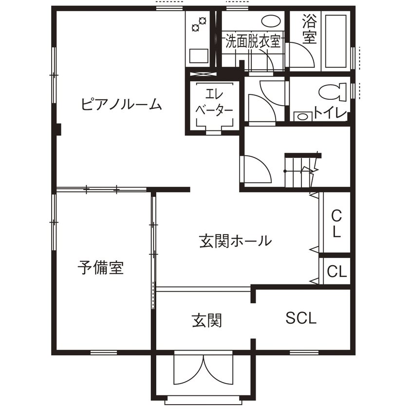 ロビンスジャパン 【4000万円～/68.1坪/3階建て】ヨーロッパの高級邸宅を再現した、瀟洒な美術館のような3階建ての間取り図（5K以上）1階