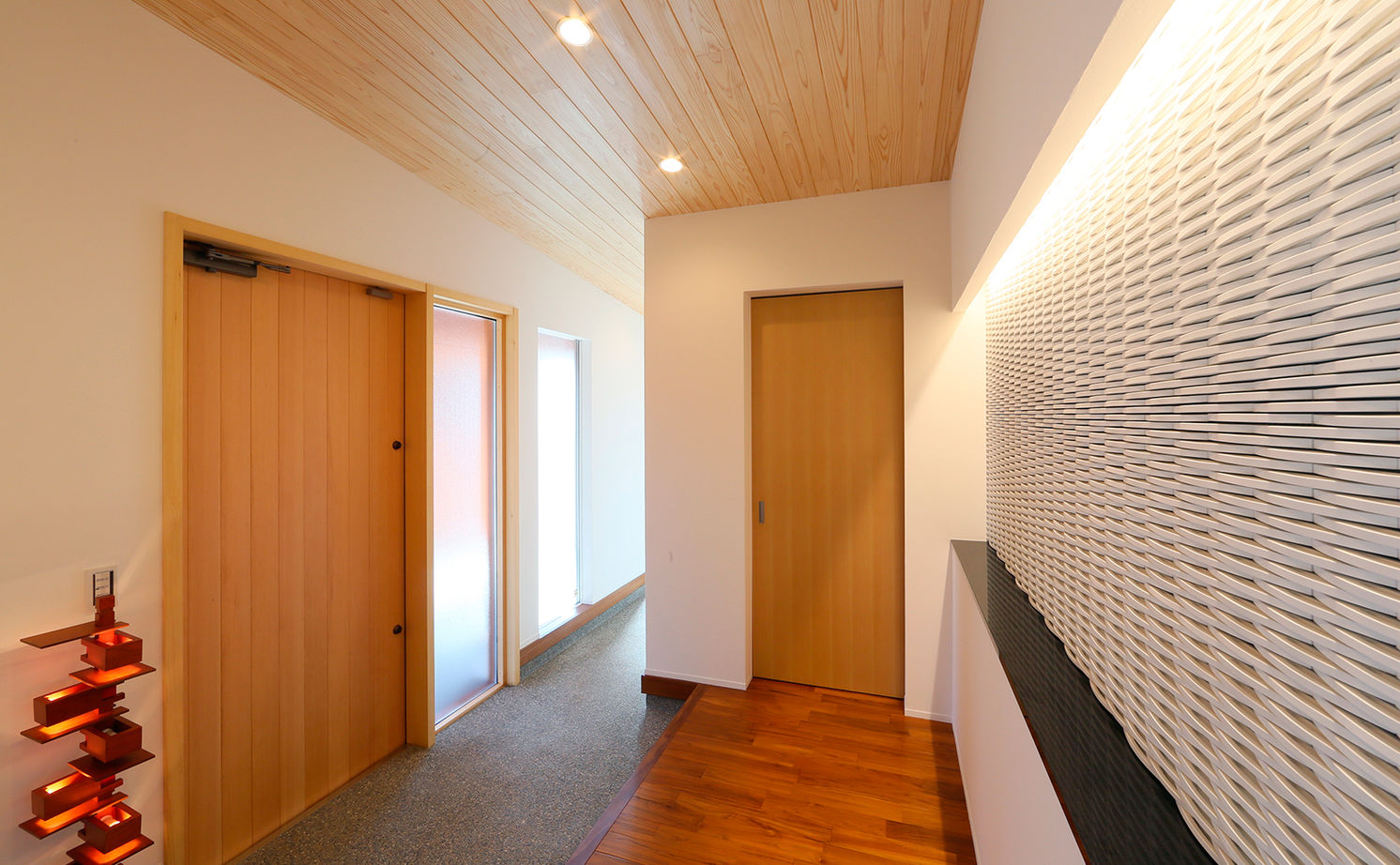 大政建築 【2000万円台/平屋/間取り図】ビルトインガレージのある平屋。塗り壁や無垢材を活かした、和モダンの平屋の建築実例画像3