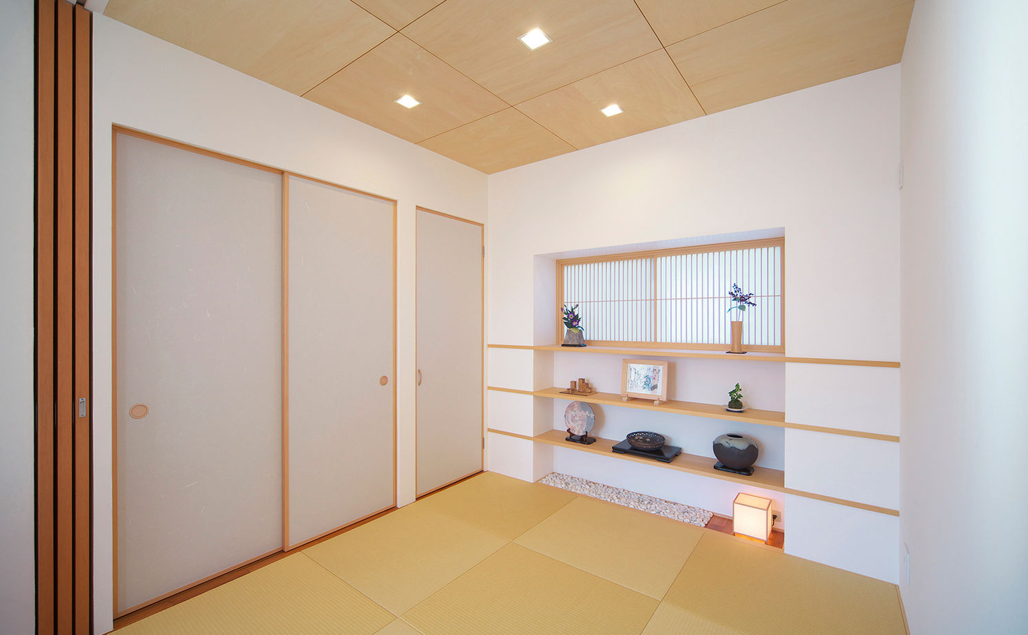 大政建築 【2000万円台/平屋/間取り図】ビルトインガレージのある平屋。塗り壁や無垢材を活かした、和モダンの平屋の建築実例画像15