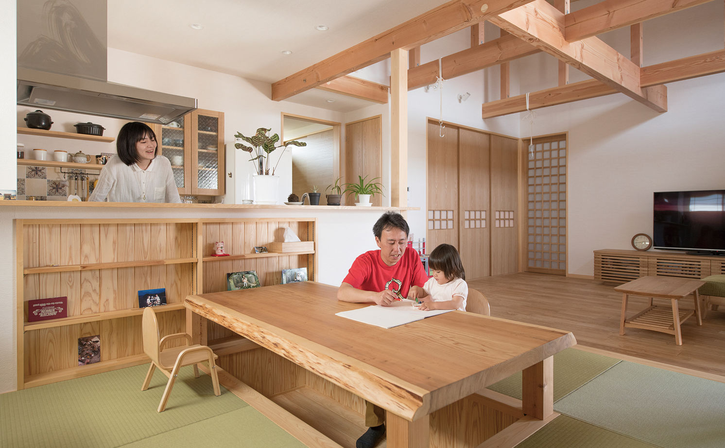 大政建築 【岐阜/平屋/2000万円台/約40坪/和モダン/間取り図】Ｌ字型の間取り＆ウッドデッキで平屋をより楽しく！の建築実例画像7