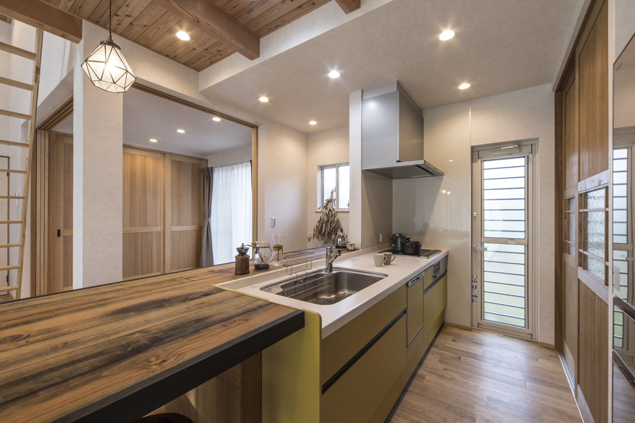 大政建築 【平屋/2000万円台/2LDK/吹き抜け/間取り図】薪ストーブに大きな外部ストレージ、趣味を満喫できる平屋の建築実例画像6