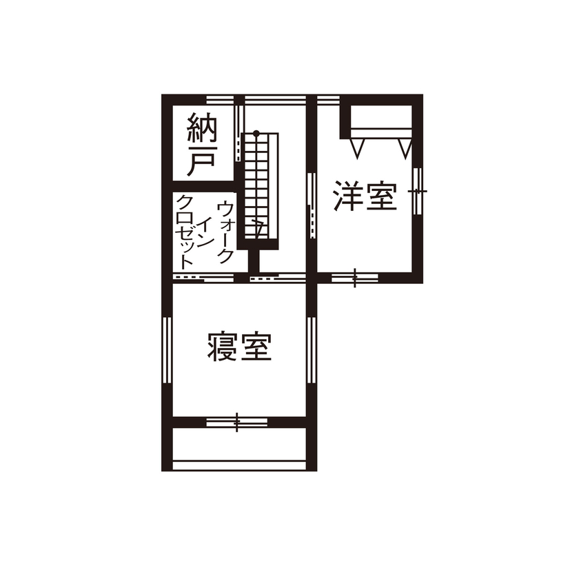 大政建築 【愛知県/3000万円台/薪ストーブ/間取図有】旅館のような非日常感を楽しむ、木や土の素材感が活きた住まいの間取り図（3LDK）2階