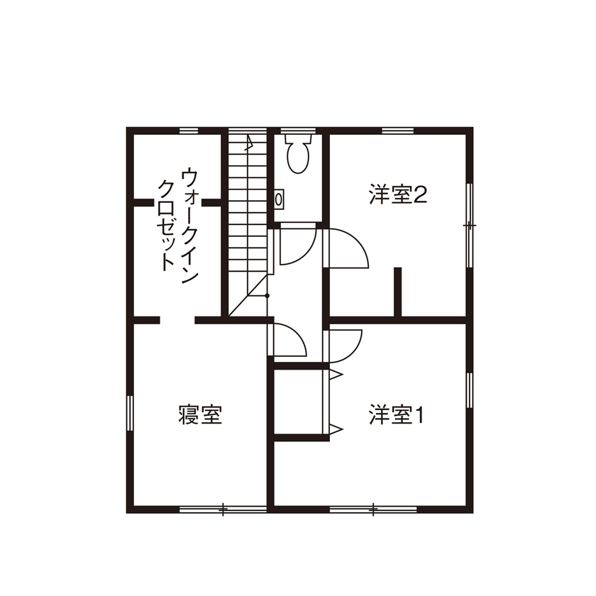 大政建築 【愛知県/2000万円台/和モダン/間取図有】深い軒が風格を演出。造作建具や窓の高さをそろえた美しい住空間の間取り図（4LDK）2階