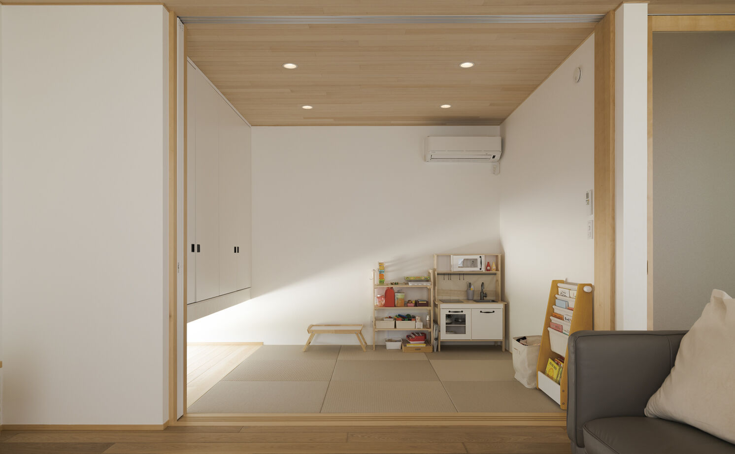 大政建築 【愛知県/2000万円台/和モダン/間取図有】深い軒が風格を演出。造作建具や窓の高さをそろえた美しい住空間の建築実例画像6