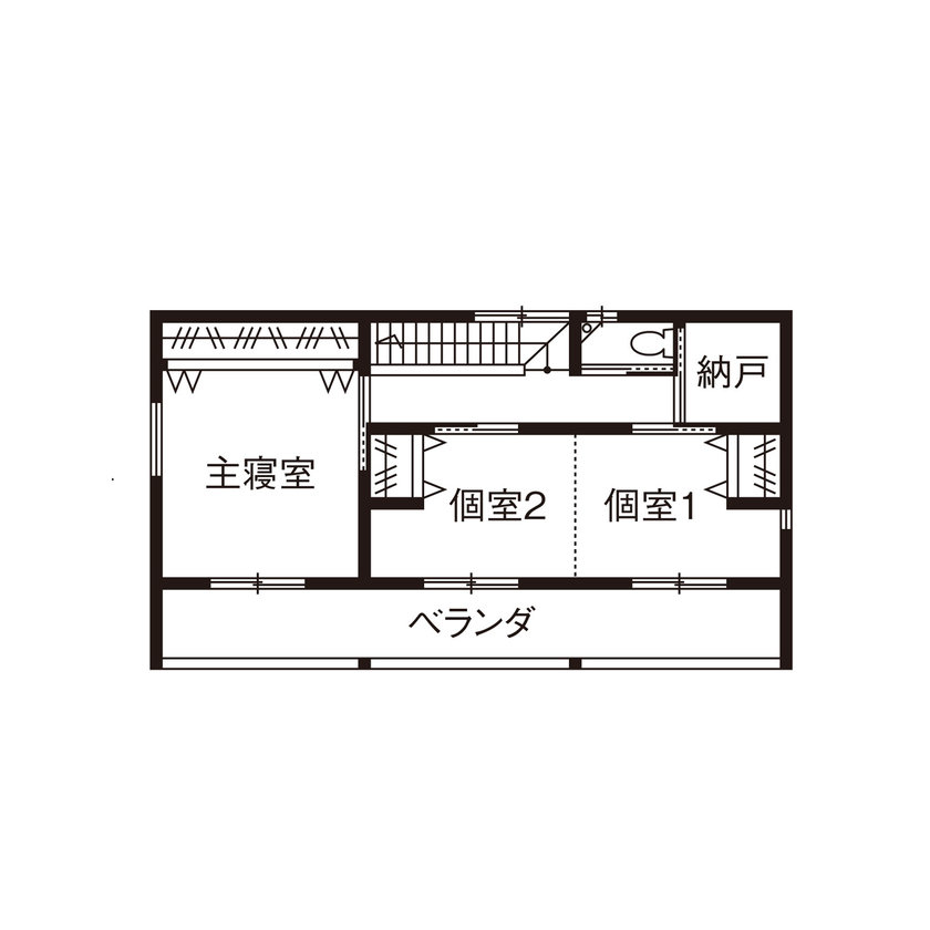 大政建築 【岐阜県/2000万円台/ナチュラルモダン/間取図有】造作家具がなじむ、天然木の濃淡を活かした美しい住空間の間取り図（4LDK）2階
