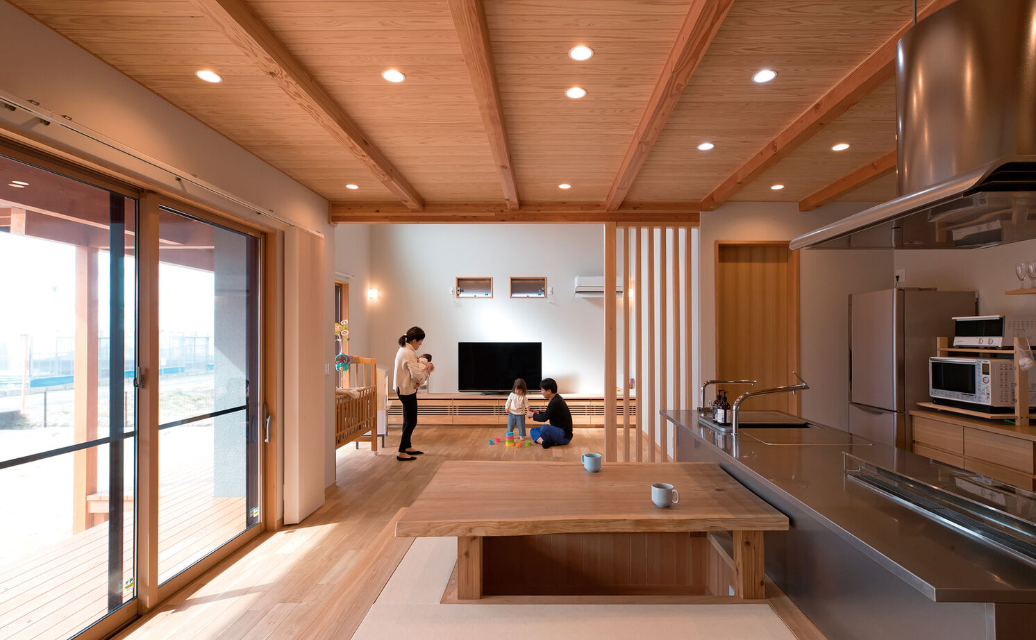 大政建築 【愛知県/2000万円台/和モダン/間取図有】吹抜けリビングや畳ダイニングが楽しい和モダンな住まいの建築実例画像2